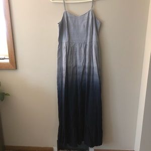 Madewell Blue Ombre Cami Pintuck Midi Casual Maxi Dress